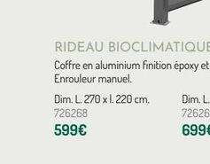 Rideau bioclimatique offre à 599€ sur Botanic