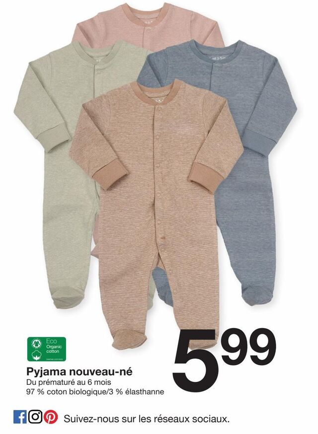 Pyjama nouveau-né offre à 5,99€ sur Zeeman