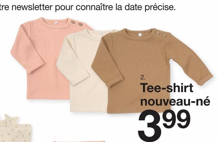 T-shirt nouveau-né offre à 3,99€ sur Zeeman