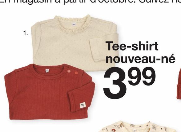 T-shirt nouveau-né offre à 3,99€ sur Zeeman
