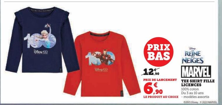 tee shirt fille licences 