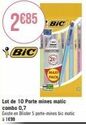 2685  bic  lot de 10 porte mines matic combo 0,7 existe en blister 5 porte-mines bic matic à 1€99  bic  pack 