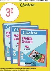 C  PRO  DOC  80  Casino  Ca  PRO  DOCU PROTÈGE DOCUMENTS  Casino  80 vues  Protège-documents Casino A4 personnalisable 80 vues Existe en version 100, 120 et 160 vues à des prix varies 