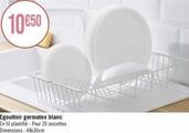 Egouttoir germatex blanc  En fill plastifié-Pour 20 assiettes Dimensions: 48x30cm 