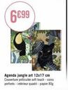 6€99  agenda jungle art 12x17 cm couverture pelliculée soft touch-coins  perforés-intérieur quadri -papier 80g 