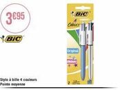 3695  BIC  Stylo à bille 4 couleurs Pointe moyenne  Colours  Original  Shine  (BIC  10-