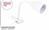 Lampe pince Sily blanc Dimensions: LBP8H43cm 