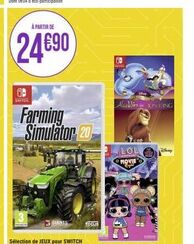 À PARTIR DE  24€90  G  Switc  Farming Simulator 20  3 GIANTS  FOCUS  LOL  MOVIE Light  XNKING 