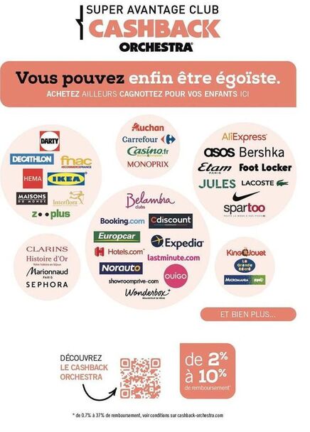Vous pouvez enfin être égoïste.  ACHETEZ AILLEURS CAGNOTTEZ POUR VOS ENFANTS ICI  DARTY  SUPER AVANTAGE CLUB  CASHBACK  ORCHESTRA  DECATHLON fnac  RECOMMERCEFRANCE  HEMA CINEA  MAISONS DU MONDE Interf offre sur Orchestra