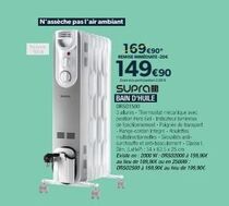 HOW  N'assèche pas l'air ambiant  169€90*  REMISE IMMEDIATE-20€  149€90  D  Supras  BAIN D'HUILE  OFS01500  Salures-Thermostat mécanique avec poston Hors Gel-Itattumin  de fonctionnement-Polarée de tr