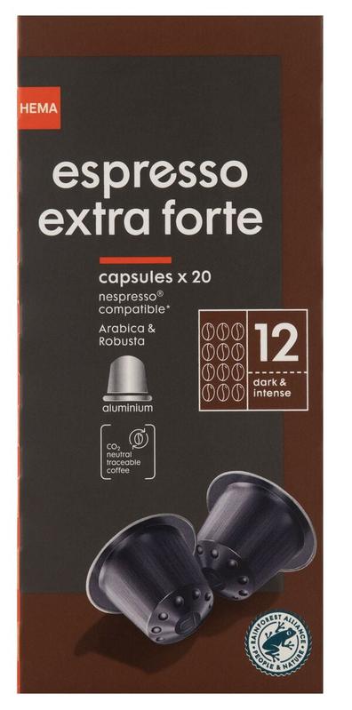 20 capsules de café extra forte offre à 4€ sur Hema