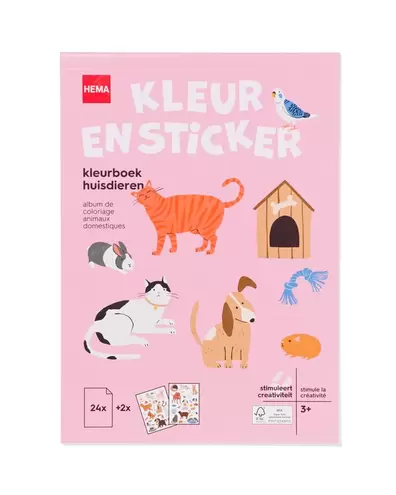 Album à colorier avec autocollants animaux 3+ offre à 1,79€ sur Hema