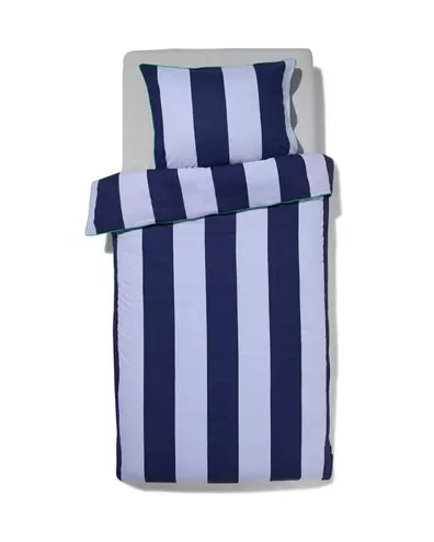 Housse de couette enfant - coton doux - 140x200 - rayure - bleu offre à 21,99€ sur Hema