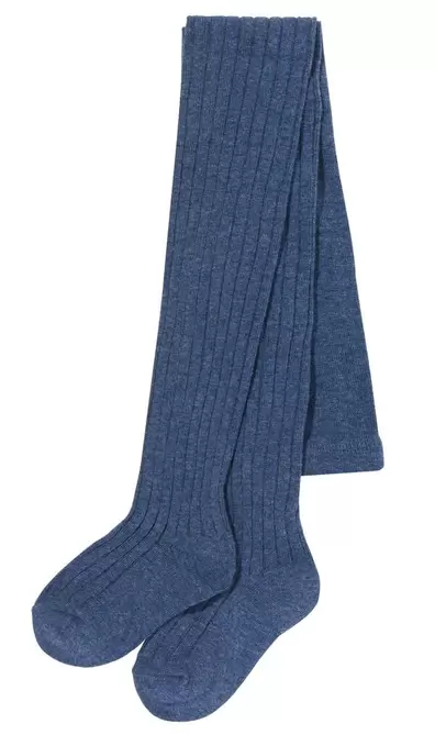 2 paires de collants épais enfant avec coton bleu offre à 7€ sur Hema