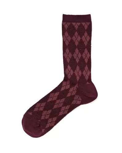 Chaussettes en coton à carreaux violet foncé offre à 4,99€ sur Hema