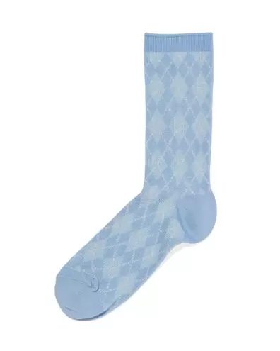 Chaussettes à carreaux en coton bleu clair offre à 4,99€ sur Hema