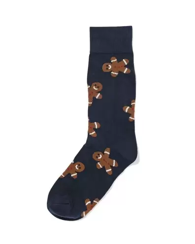 Chaussettes bonhomme de pain d'épice bleu foncé offre à 4,99€ sur Hema