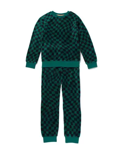 Pyjama à carreaux en polaire pour enfant vert offre à 13,49€ sur Hema