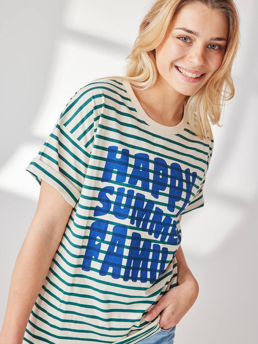 T-shirt mixte adulte capsule famille marin - raye vert offre à 8,99€ sur Vertbaudet