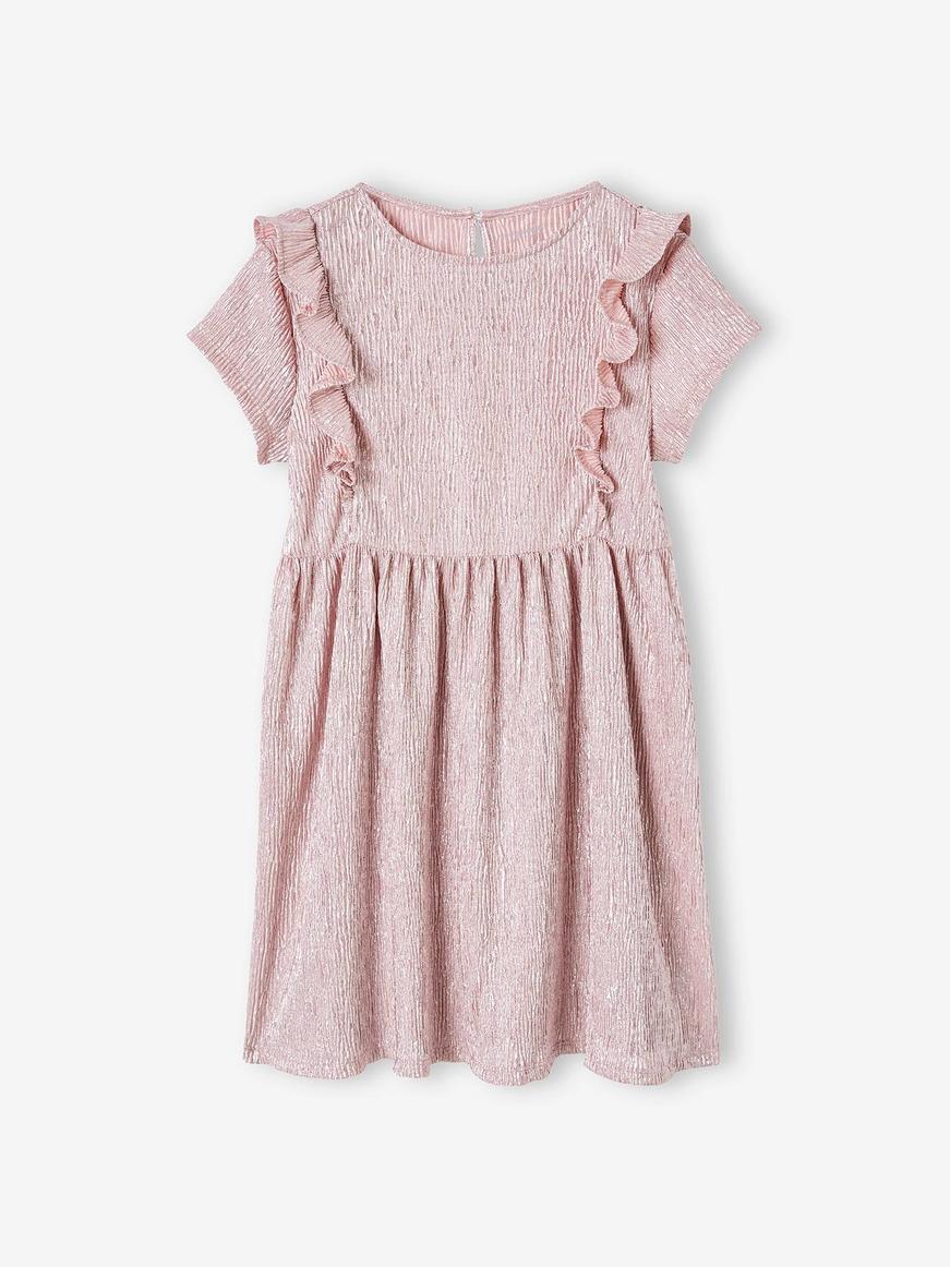Robe de fete en tissu lame fantaisie fille - rose pale offre à 14,99€ sur Vertbaudet