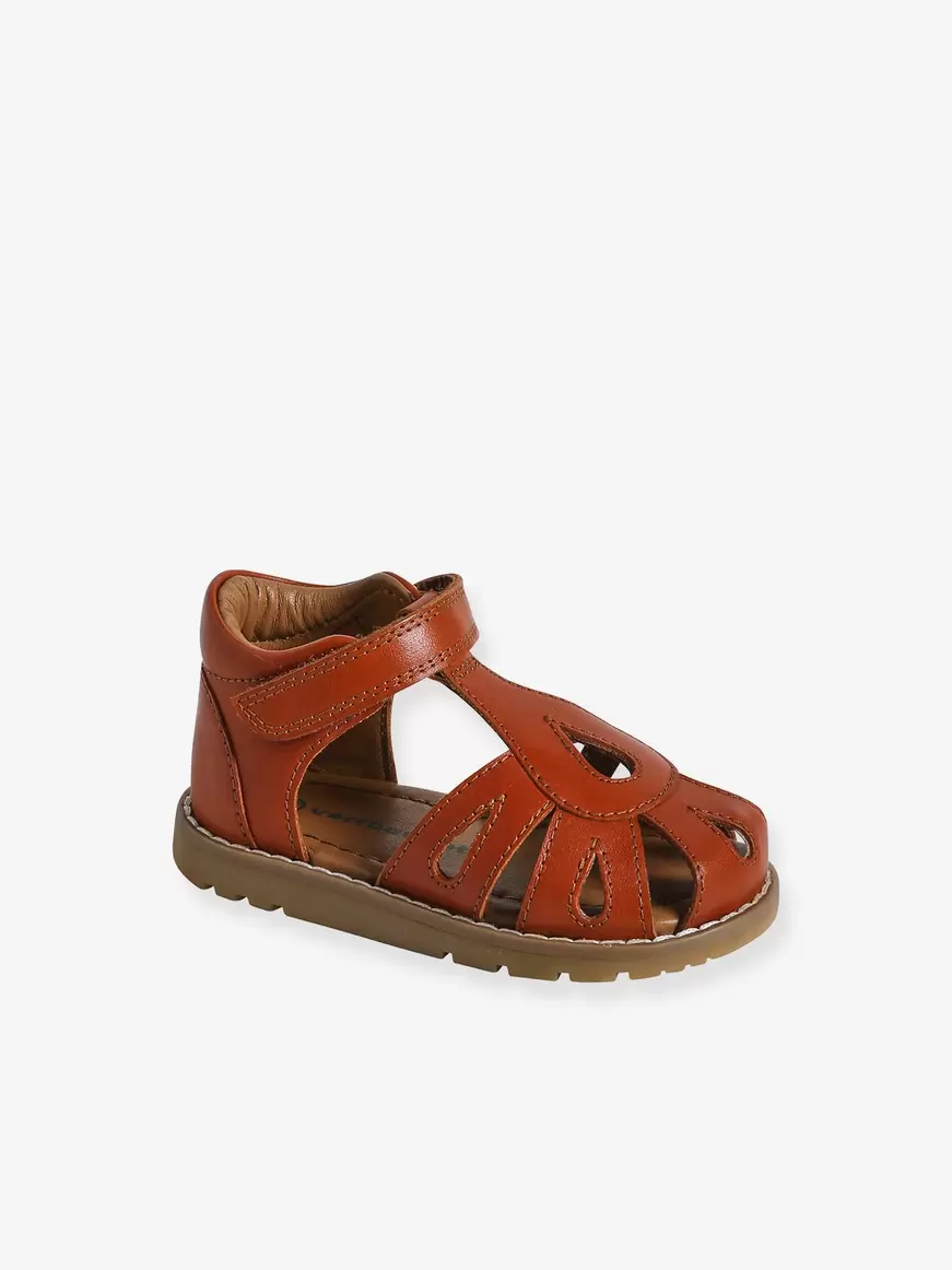 Sandales scratchees fermees cuir bebe - acajou offre à 26,99€ sur Vertbaudet