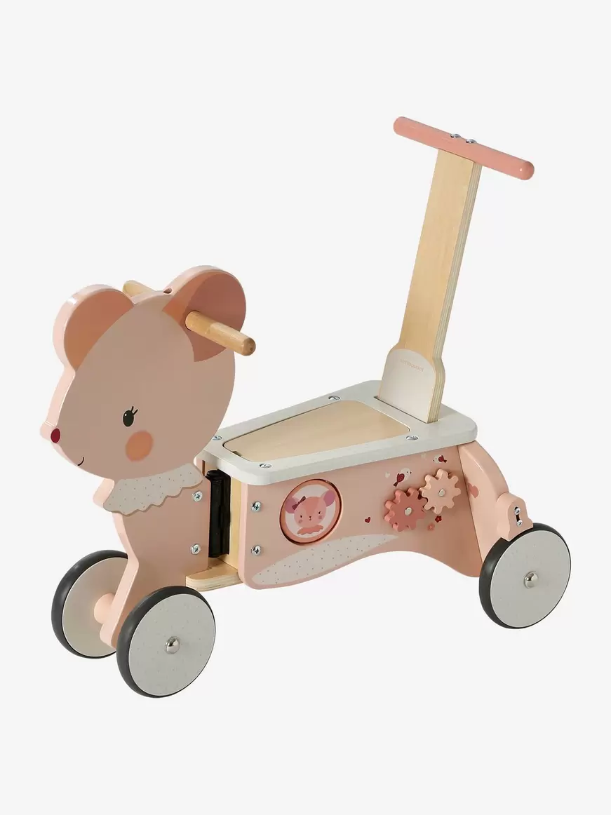 Porteur chariot de marche 2 en 1 en bois fsc? - rose offre à 59,49€ sur Vertbaudet