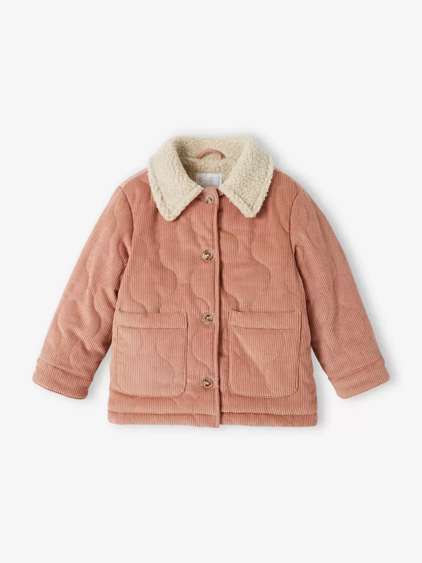 Veste matelassee en velours double sherpa fille - blush offre à 23,49€ sur Vertbaudet