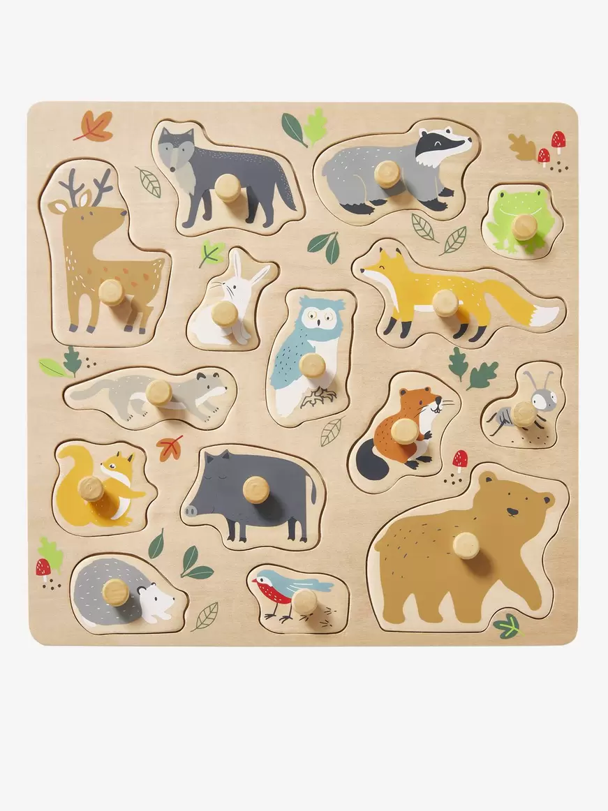 Puzzle bouton foret en bois fsc? - multicolore offre à 10,49€ sur Vertbaudet