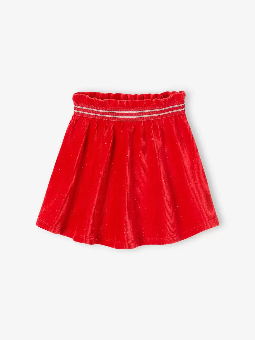 Jupe patineuse de noel en velours paillete fille - rouge offre à 13,19€ sur Vertbaudet