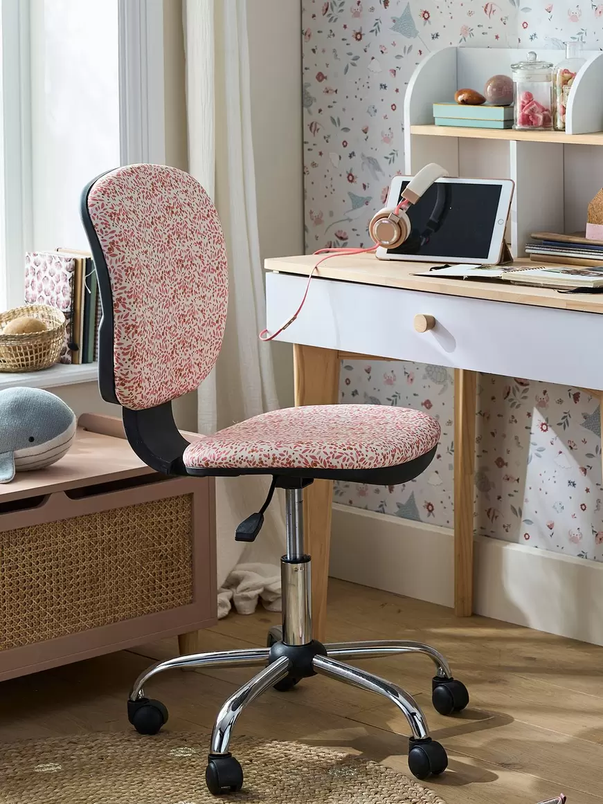 Chaise de bureau a roulettes - imprime fleuri offre à 58,49€ sur Vertbaudet