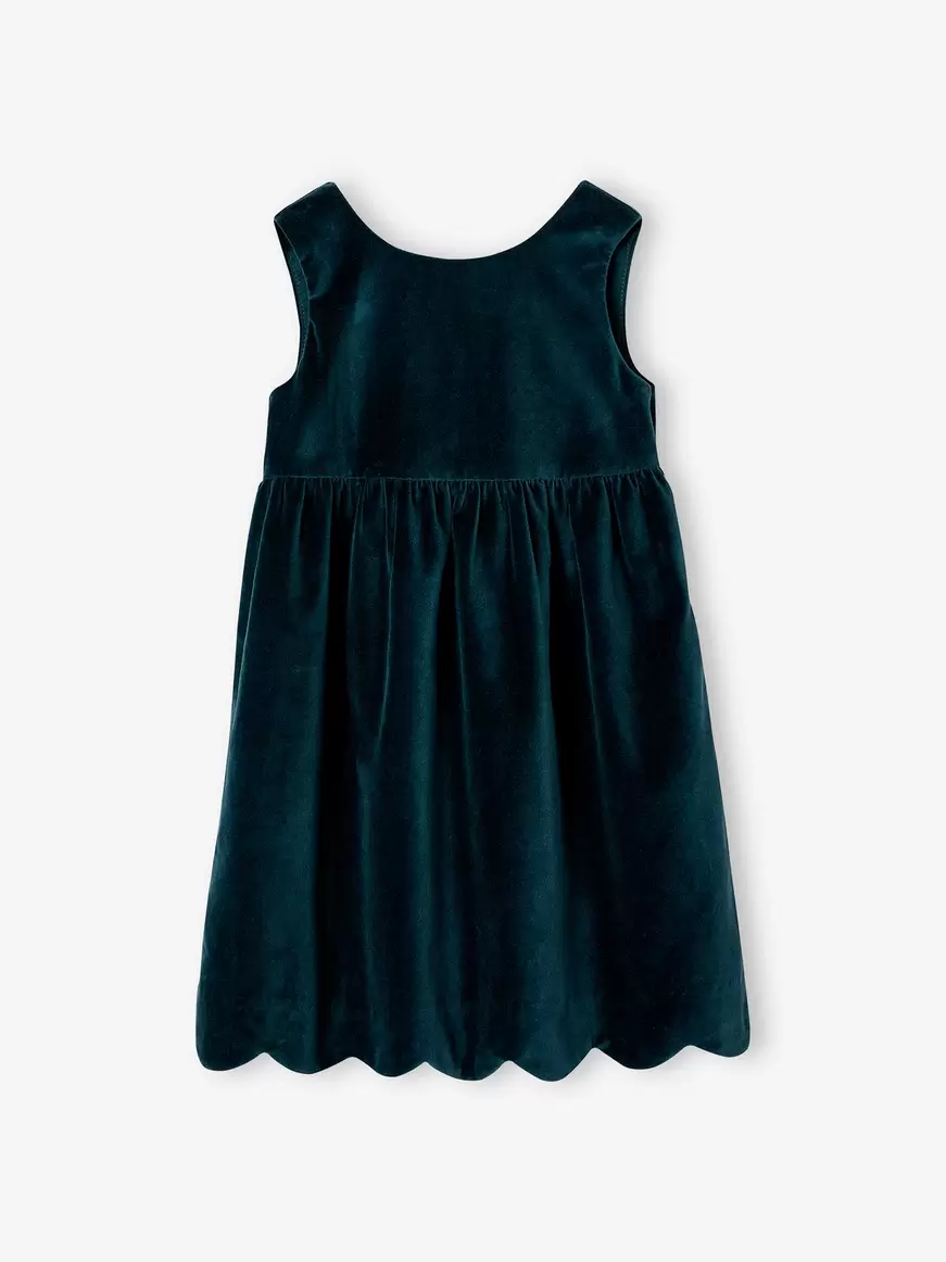 Robe de fete en velours lisse fille noeud au dos - vert offre à 19,79€ sur Vertbaudet