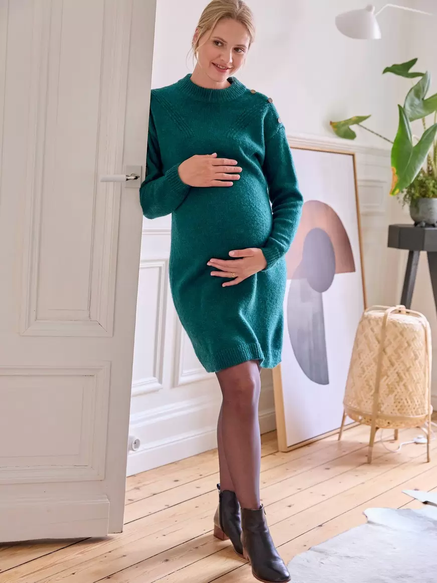 Robe-pull courte de grossesse - vert sapin offre à 26,99€ sur Vertbaudet