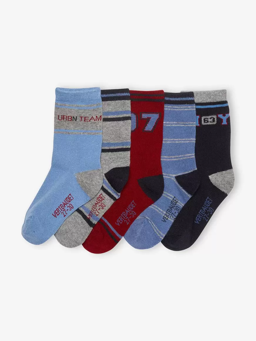 Lot de 5 paires de chaussettes garcon basics - lot brique offre à 7,79€ sur Vertbaudet