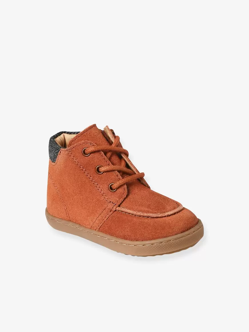 Bottines en cuir lacees et zippees bebe - rouille offre à 32,99€ sur Vertbaudet