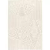 Tapis de salon en relief - circle - courbe \u00E9cru et cr\u00E8me - 120 x 170 cm offre sur Conforama