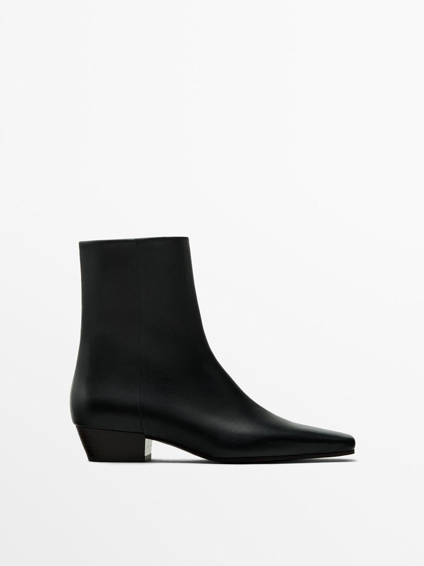 Bottines à talon contrastantes offre à 49,95€ sur Massimo Dutti