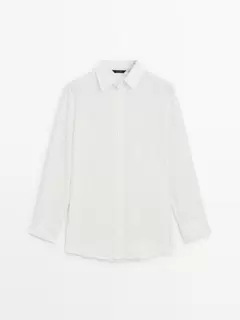 Chemisier à rayures tennis fines offre à 79,95€ sur Massimo Dutti