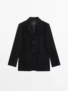 Blazer denim floqué offre à 169€ sur Massimo Dutti