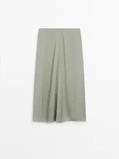 Jupe midi satinée bouffante ensemble offre à 79,95€ sur Massimo Dutti