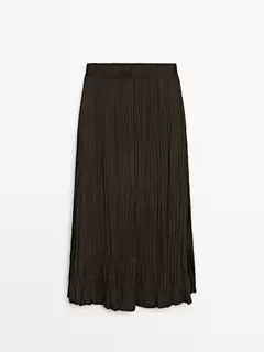 Jupe midi plissée offre à 79,95€ sur Massimo Dutti