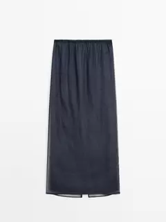 Jupe midi en organza 100 % soie de mûrier offre à 99,95€ sur Massimo Dutti