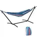 Hamac de jardin avec support en métal époxy hamac sur pied 1 place charge max. 120 Kg sac transport multicolore offre à 76,9€ sur Bricomarché