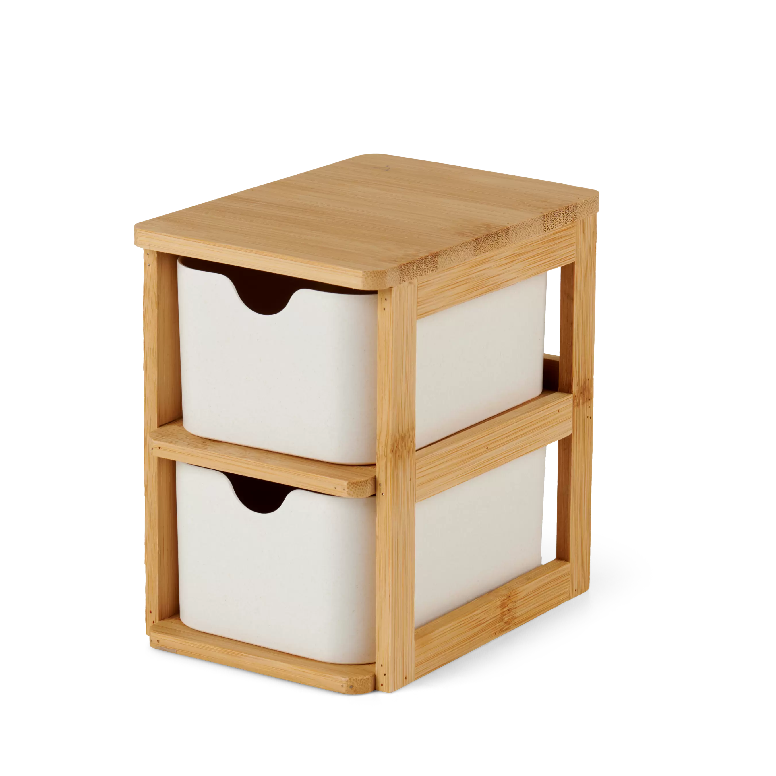 KONDO Organisateur 2 tiroirs blanc, naturel offre à 10,95€ sur Casa