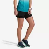 Short 2 en 1 running respirant femme - KIPRUN Run 500 Confort noir offre à 24€ sur Decathlon