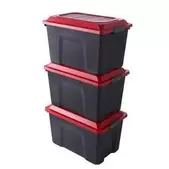 3 malles Locker - 60 L - Noir et rouge offre à 29,99€ sur La Foir'Fouille