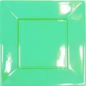 Assiettes plastique carrée 18 cm aqua réutilisable x 8 offre à 1,5€ sur La Foir'Fouille