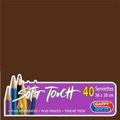 Lot de 40 serviettes - 38 x 38 cm - Pure Ouate de cellulose - Marron chocolat offre à 1,6€ sur La Foir'Fouille