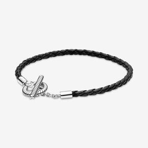 Bracelet fermoir T en Cuir Tressé Pandora Moments offre à 49€ sur Pandora