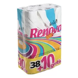 38 + 10 rouleaux de papier toilette extra résistant et absorbant offre à 10,99€ sur Stokomani