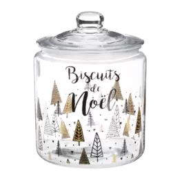 Bocal avec couvercle en verre décor de Noël 3.8L offre à 5,99€ sur Stokomani